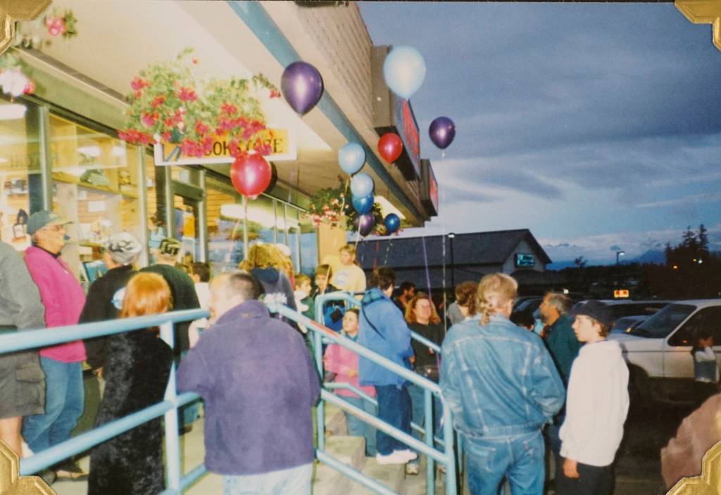 A photo from the Homer Bookstores archives shows the crowd at its first Harry Potter party on July 8, 2000. The Homer Bookstore was then in the Safeway mall on the Sterling Highway in Homer, Alaska  one of several locations the store has been since the Post family bought the store in 1978. (Photo provided)