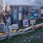 A house at the base of the Homer Spit at Lighthouse Village got the full Halloween treatment on Oct. 29, 2018, in Homer, Alaska. (Photo by Michael Armstrong/Homer News)