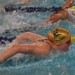 Sewards Lydia Jacoby races in the girls 200-yard IM final Saturday, Nov. 3, 2018 at the ASAA swimming and diving state championships at Bartlett High School in Anchorage, Alaska. (Photo by Joey Klecka/Peninsula Clarion)