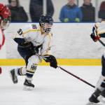 Homers Lee Lowe skates up the ice during the last game of the End of the Road Shootout between Homer and Wasilla on Saturday, Nov. 17, 2018 at Kevin Bell Arena in Homer, Alaska. (Photo by Megan Pacer/Homer News)