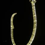 The halibut hook at the Homer Harbor has been wrapped in lights for the dark winter on Nov. 17, 2018, in Homer, Alaska. (Photo by Michael Armstrong/Homer News)