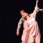 Collin Trummel, the Nutcracker Prince, left, and Aiyana Cline, right, as Clara, rehearse a scene from the Homer production of the Nutcracker Ballet on Nov. 25, 2018, at the Mariner Theatre in Homer, Alaska. (Photo by Michael Armstrong/Homer News)