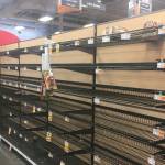 Empty shelves where bread is normally located are shown at a grocery store in Anchorage, Alaska, on Sunday, Dec. 2, 2018, two days after a magnitude 7.0 earthquake was centered about 7 miles north of the city. Anchorage officials urged residents not to stock up and hoard supplies because the supply chain of goods was not interrupted. (AP Photo/Mark Thiessen)