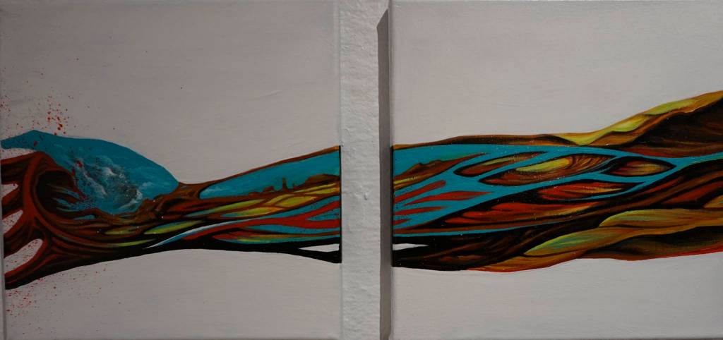 Sarah Frarys Anatomical Landscape, one of the works in Bunnell Street Arts Centers 10x10 show. (Photo by Michael Armstrong/Homer News)