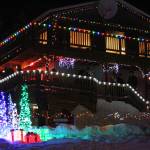 The Bear Creek Winery stand illuminated by holiday lights in front of its sprawling Garden of Lights on Friday, Dec. 15, 2018 in Kachemak City, Alaska. Friends and families strolled through the light displays sipping hot chocolate and listening to Christmas carols. The Garden of Lights will run for one more weekend, from 5-7 p.m. Friday and Saturday, Dec. 21-22. (Photo by Megan Pacer/Homer News)