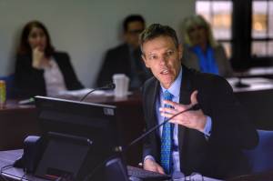 Dan Robinson, chief of research and analysis for the Department of Labor & Workforce Development, gives a 2019 Alaska Job Forecast and Outlook presentation at the Capitol on Wednesday, Jan. 23, 2019. (Michael Penn | Juneau Empire)