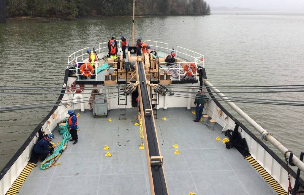 The 180-foot USCGC Ironwood, the first Coast Guard vessel to be homeported in Homer, was decommissioned in Kodiak on Oct. 6, 2000, and now serves as a training vessel for the Job Corps Tongue Point Seamanship Academy in Astoria, Oregon. (Photo courtesy of Daily Astorian)