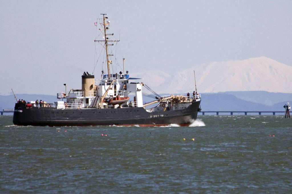 The 180-foot USCGC Ironwood, the first Coast Guard vessel to be homeported in Homer, was decommissioned in Kodiak on Oct. 6, 2000, and now serves as a training vessel for the Job Corps Tongue Point Seamanship Academy in Astoria, Oregon. (Photo courtesy of Daily Astorian).