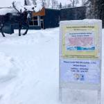 A sign is posted outside the Kenai National Wildlife Refuge Visitors Center that lets residents know that due to the partial government shutdown, refuge employees and visitor services are unavailable and that visitors should enter the refuge at their own risk, on Thursday, in Soldotna. (Photo by Victoria Petersen/Peninsula Clarion)