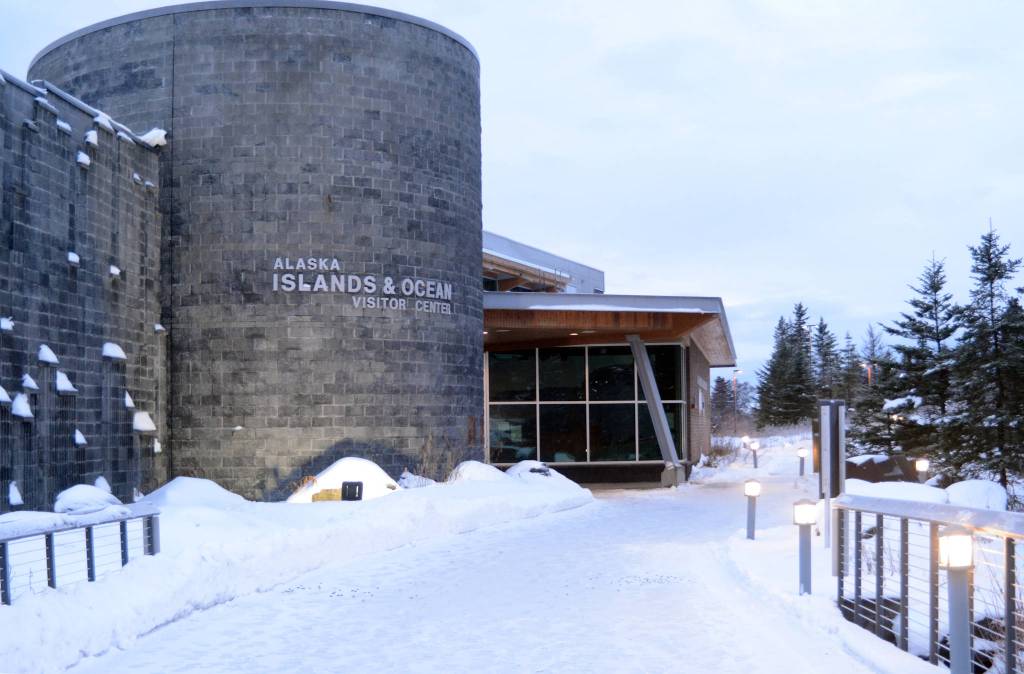 The Alaska Islands and Ocean Visitor Center in Homer, Alaska, and the headquarters of the Alaska Maritime National Wildlife Refuge is closed in this photo taken on Dec. 28, 2018. Public access to refuge lands remains open, including a trail from the visitor center to Beluga Slough. (Photo by Michael Armstrong/Homer News)