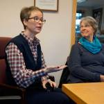 Rep.-elect Sarah Vance, R-Homer, speaks at a meeting on Thursday, Jan. 3, 2019, at the Homer Legislative Information Office in Homer, Alaska. Ardith Mumma, right, listens. As she headed to Juneau for the next session of the Alaska Legislature, Vance held meetings in Homer, Anchor Point, Ninilchik and Kasilof last weekend. (Photo by Michael Armstrong/Homer News)