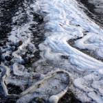 Ice forms at the tide line on the beach near Mariner Park on Tuesday, Jan. 8, 2019, in Homer, Alaska. (Photo by Michael Armstrong/Homer News)