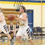 Homers Rylee Doughty takes the ball down the court during a Tuesday, Jan. 15, 2019 game against Soldotna High School in Homer, Alaska. (Photo by Megan Pacer/Homer News)