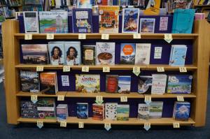 A display at the Homer Bookstore on Friday, Jan. 11, 2019, shows its best selling books for 2018 at the independent bookstore in Homer, Alaska. (Photo by Michael Armstrong/Homer News)