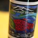 The winning label for the Brackish Brown ale rest on the counter at Grace Ridge Brewery on Friday, Feb. 1, 2019 at a First Friday event in Homer, Alaska. (Photo by Megan Pacer/Homer News)