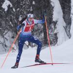 Soldotnas Erika Arthur powers her way up a hill Saturday afternoon at the Kenai Peninsula Borough nordic ski meet at the Tsalteshi Trails in Soldotna. (Photo by Joey Klecka/Peninsula Clarion)