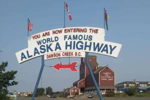 Photo by Brian Mazurek                                The sign announcing the start of the Alaska Highway in Dawsons Creek, British Columbia, taken in August 2018.