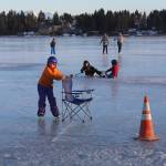 Community members enjoy a free ice skating party hosted by Rotary Club of Homer-Kachemak Bay, McDonalds and the City of Homer on Friday, Feb. 15, 2019 at Ben Walters Park and Beluga Lake in Homer, Alaska. (Photo by Megan Pacer/Homer News)