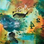 Karen Roushs abstract art, on display at Grace Ridge Brewery (Photo provided).