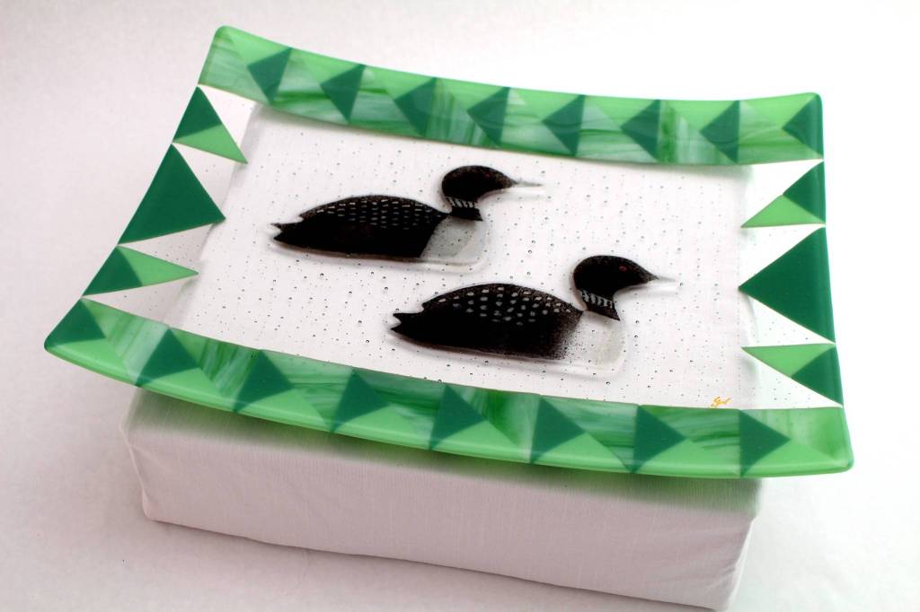 Fused glass art by Nicole Cavalier on display at Ptarmigan Arts. (Photo provided)