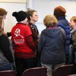 Rep. Sarah Vance (R-Homer) is surrounded by community members just after her town hall meeting Saturday, March 2, 2019 at Kachemak Bay Campus in Homer, Alaska. (Photo by Megan Pacer/Homer News)