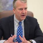U.S. Sen. Dan Sullivan, R-Alaska, speaks during an interview with the Juneau Empire at the Capitol on Thursday, Feb. 21, 2019. (Michael Penn | Juneau Empire)