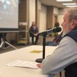 Kenai Peninsula College Director Gary Turner speaks to the House Finance Committee members in against cuts to the University of Alaska on Saturday, March 23, 2019, at the Soldotna Sports Complex in Soldotna, Alaska. (Photo by Victoria Petersen/Peninsula Clarion)