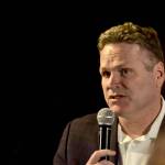 Gov. Mike Dunleavy gives a presentation about his proposed budget at the Cannery Lodge in Kenai, Alaska, on March 25, 2019. (Photo by Victoria Petersen/Peninsula Clarion)