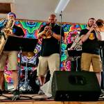 Members of the KP Brass Band perform at Salmonfest in 2018. (Photo provided)