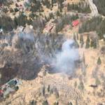 The fire in Ninilchik, Alaska, as seen from an aerial view on Saturday, April 27, 2019. (Photo by Tim Whitesell/Division of Forestry)