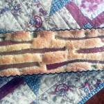 With rhubarb now growing, Teri Robls rhubarb almond cake makes good use of the Alaska early-spring staple, as seen here in this photo of the cake taken in her Homer, Alaska, kitchen on May 12, 2019. (Photo by Teri Robl)