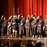 Graduates flip their tassels at the Kachemak Bay Campus commencement last Wednesday, May 8, 2019, at the Mariner Theatre in Homer, Alaska. (Photo by Michael Armstrong/Homer News.)