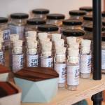 Salt products line the shelves at Alaska Salt Company on the Homer Spit during a grand opening celebration of its new location May 10, 2019 in Homer, Alaska. (Photo by Megan Pacer/Homer News)