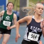Soldotnas Brittany Taylor competes in the girls 400 meters during the first day of the ASAA/First National Bank State Track and Field Championships Friday, May 24, 2019, at Palmer High School.