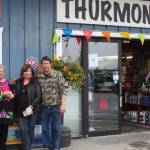 From left to right, Vanita Thurmond, Elaine Griner, and Dale Griner stand outside Thurmonds Far West Auto in Anchor Point, Alaska at the fifth annual Customer Appreciation Day on Saturday, May 25, 2019. (Photo by Delcenia Cosman)