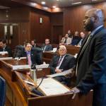 Sen. David Wilson, R-Wasilla, speaks against a resolution to have a combined House/Senate committee to study a Permanent Fund Dividend solution at the Capitol on Monday, June 10, 2019. (Michael Penn | Juneau Empire)