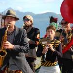 The New Old Time Chautauqua parades down the Homer Spit on its visit in August 2011 in Homer, Alaska. (Homer News file photo)
