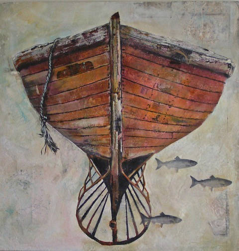 Sail to Prop, a painting from Antointette Walkers exhibit showing for the month of July 2019 at Bunnell Street Arts Center in Homer, Alaska. (Photo provided)