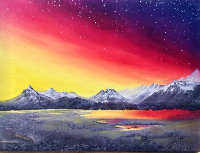 A painting from Jen DePesas exhibit showing for the month of July 2019 at Grace Ridge Brewery in Homer, Alaska. (Photo provided)