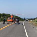 Crews in a LifeMed helicopter prepare to transport a victim of a two-vehicle fatal car crash on July 7, 2019, near Mile 142 Sterling Highway, Happy Valley, Alaska. The driver of one car involved in the crash, Michael Franklin, 18, of Palmer, Alaska, died of his injuries at the scene. (Photo by Jon Marsh/Anchor Point Fire and EMS)