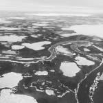 Flying over western Alaska, home to numerous Yupik communities, April 15, 2019. (Photo by Victoria Petersen/Peninsula Clarion)