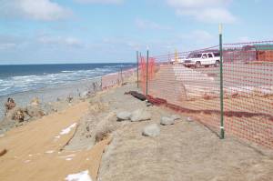 Erosion at the Anchor Point beach has grown worse since this photo was taken in April 2013 at the lower Cook Inlet community in Anchor Point, Alaska. (Photo by Michael Armstrong/Homer News)