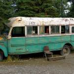 Wikimedia Commons                                The replica of the school bus that Chris McCandless lived in, this one was used for the filming of Into the Wild.