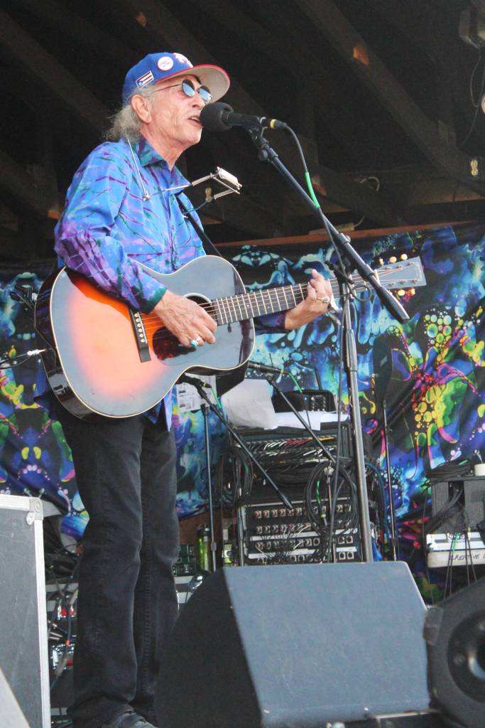 Musician Joel Rafael performs a set on the Ocean Stage on Saturday, Aug. 3, 2019 at Salmonfest in Ninilchik, Alaska. (Photo by Megan Pacer/Homer News)