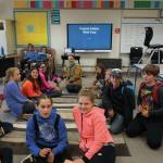 Fireweeed Academy teacher Diane Ditton and her fifth- and sixth-grade students pose for a photo at the end of the first day of school on Tuesday, Aug. 20, 2019, in Homer, Alaska. (Photo by Michael Armstrong/Homer News)