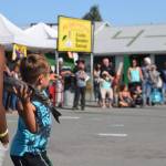 A participant tries his hand at the fish throwing competition at the Kenai Peninsula Fair on Saturday, Aug. 17, 2019 at the fairgrounds in Ninilchik, Alaska. (Photo by Brian Mazurek/Peninsula Clarion)