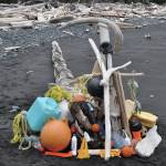 A collection of marine debris found at a clean-up in 2013 at Gore Point, Alaska. (Photo by Tim Steinberg)