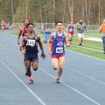 Homers Eyoab Knapp runs to the finish line of the boys Division II cross country race Saturday, Sept. 7, 2019 at the Palmer Invite in Palmer, Alaska. (Photo by Tim Rockey/Frontiersman)