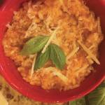 Tomato Risotto takes time to make, but the preparation can be therapeutic. Garnish with snipped basil, as seen here in Teri Robls kitchen in this photo taken on Sept. 17, 2019, in Homer, Alaska. (Photo by Teri Robl)
