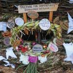 Some of the messages on Radiate, the 16th annual Burning Basket. The basket was burned on Sunday night, Sept. 15, 2019, at Mariner Park on the Homer Spit in Homer, Alaska. (Photo by Michael Armstrong/Homer News)